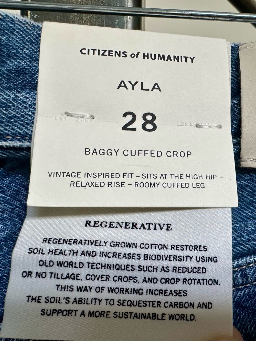 CITIZENS OF HUMANITY Ayla baggy wide leg jeans Claremont wash sz 28 NWT - Picture 9 of 10